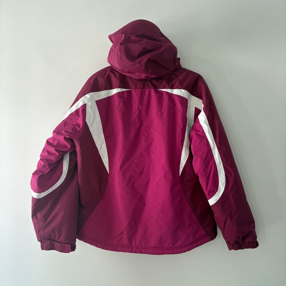 LL Bean Wildcat Ski Jacket Womens XL Pink Burgundy Insulated Hooded Snow Coat - Picture 3 of 10